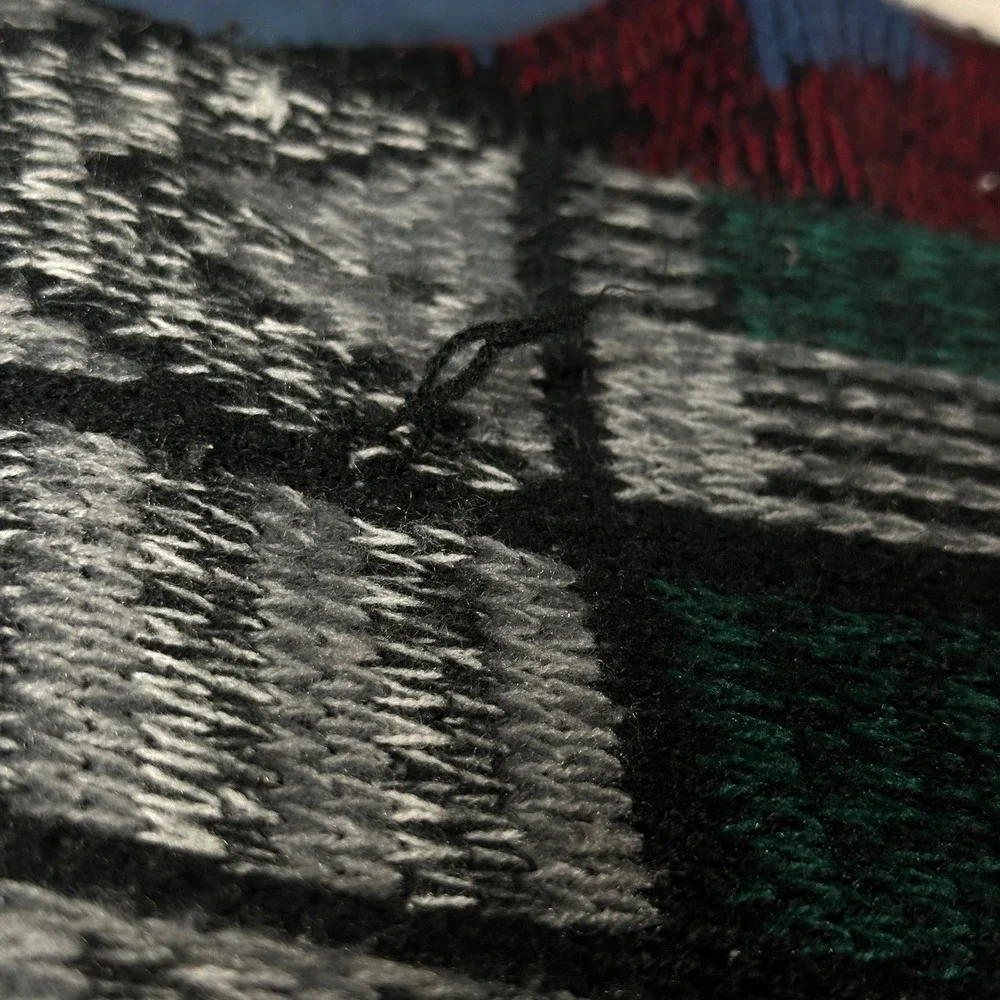 Vintage 90s Sweater Trend Basics Mens Large Multi Geometric Abstract Knit Good